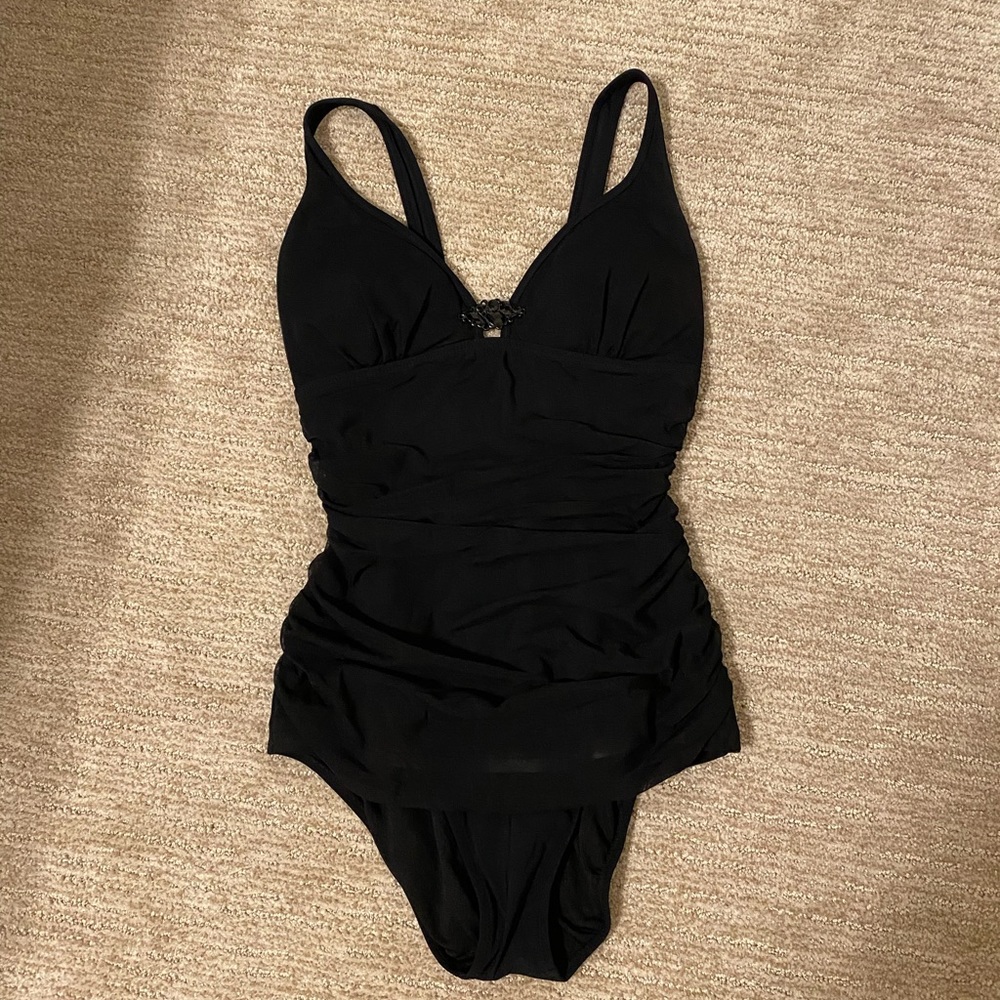 Profile Black One Piece Swimsuit with Bling